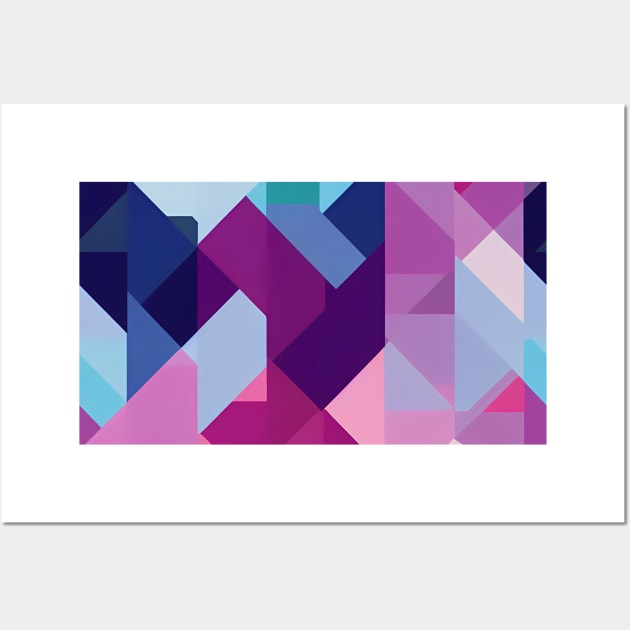 Abstract Geometric Pattern - pink purple scheme Wall Art by Artilize